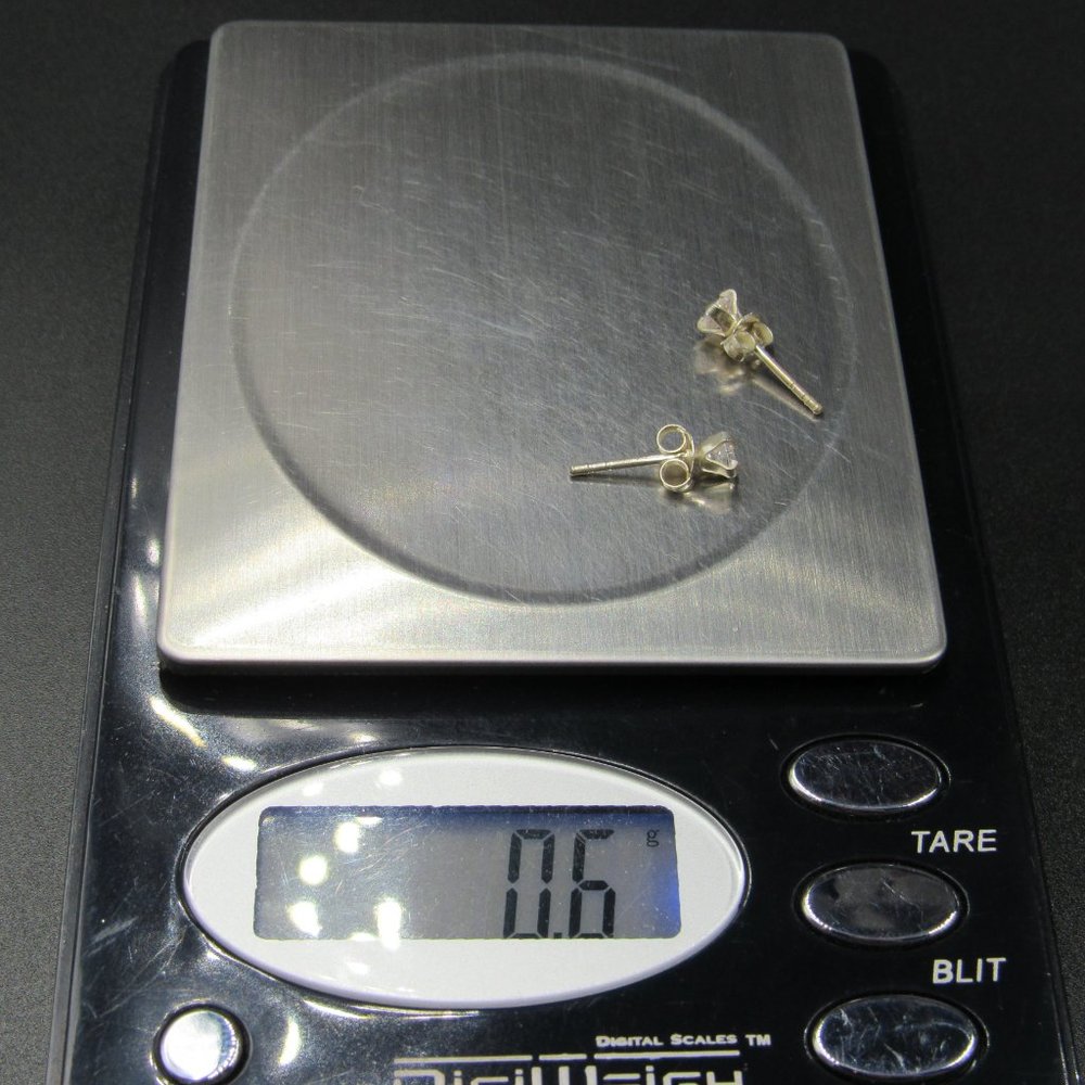 Sterling Silver Small Tiny Crystal Stud Earrings … - image 7